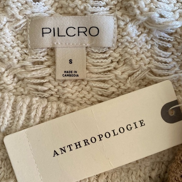 ANTHROPOLOGIE PILCRO Oversized Casual Cable Knit Striped Pullover Sweater S NWT - Picture 12 of 13